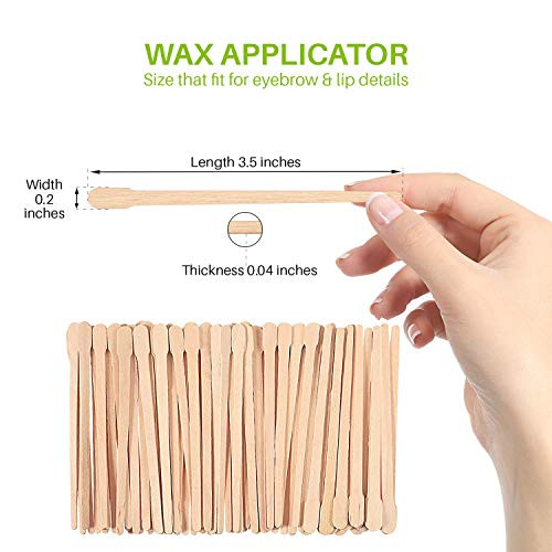 Mibly 500 Pcs Wooden Wax Sticks Eyebrow Lip Nose Small Waxing Applicator Sticks For Hair Removal And Smooth Skin Spa And Home Usage