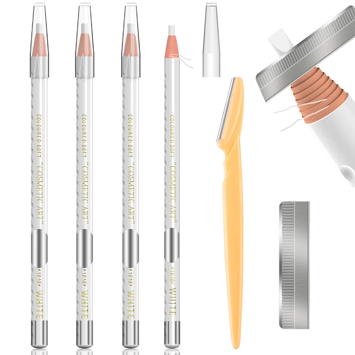Tattoo Makeup And Microblading Supplies Kit Permanent Eye Brow Liners For Marking In 5 Colors Waterproof Eyebrow Pencils Peel White