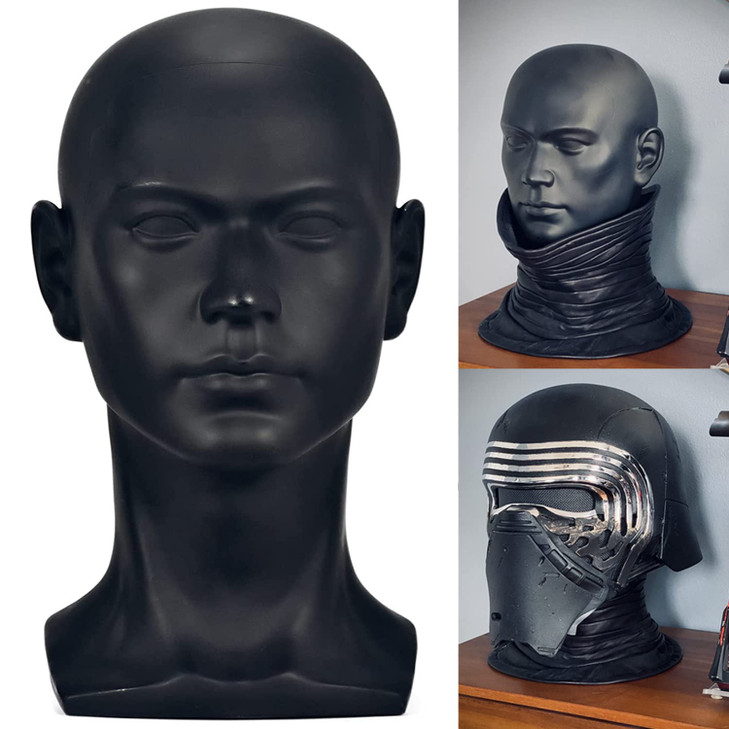 Fanlin Male Mannequin Head Professional Manikin Head For Display Wigs Hats Headphone Mask Sunglasses Jewelry And Scravat Display Stand Matte