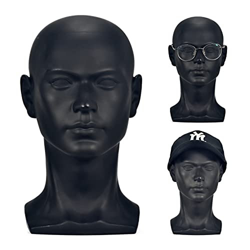 Fanlin Male Mannequin Head Professional Manikin Head For Display Wigs Hats Headphone Mask Sunglasses Jewelry And Scravat Display Stand Matte