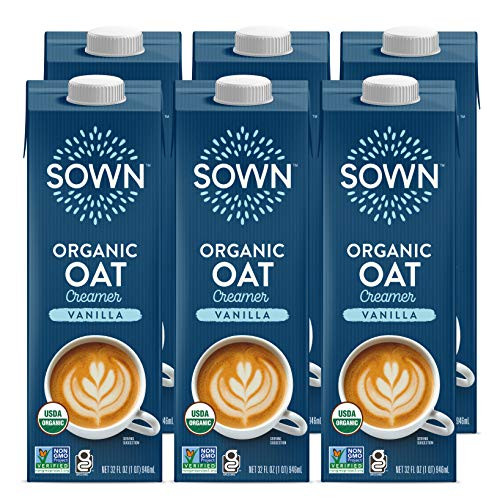 Sown Organic Oat Creamer Vanilla Barista Oat Milk Non Dairy Coffee Creamer Plant Based Dairy Free Vegan Gluten Free Non Gmo Shelf Stable