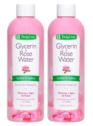 De La Cruz Glycerin Rose Water Skin Hair Moisturizer 8 Fl Oz Cap 2 Pack
