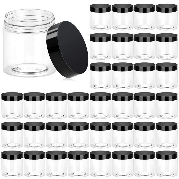 Eternal Moment 36 Pack 4 Oz Plastic Jars Clear Cosmetic Container With Lids