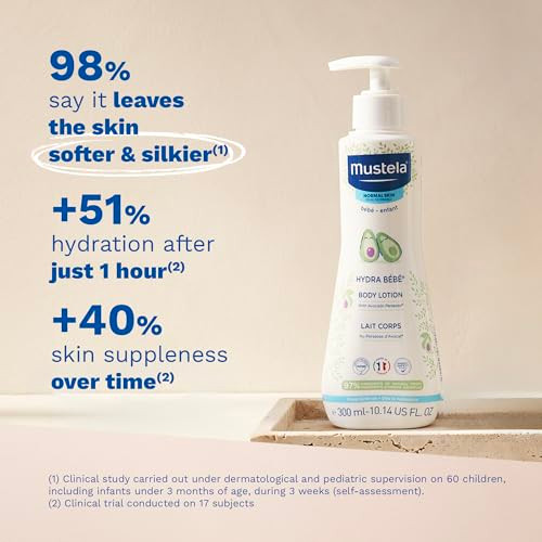 Mustela Hydra Bebe Body Lotion Daily Moisturizing Baby Lotion With Natural Avocado Jojoba And Sunflower Oil 10.14 Fl. Oz