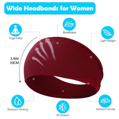 10 Pack Wide Thick Headbands For Women Non Slip