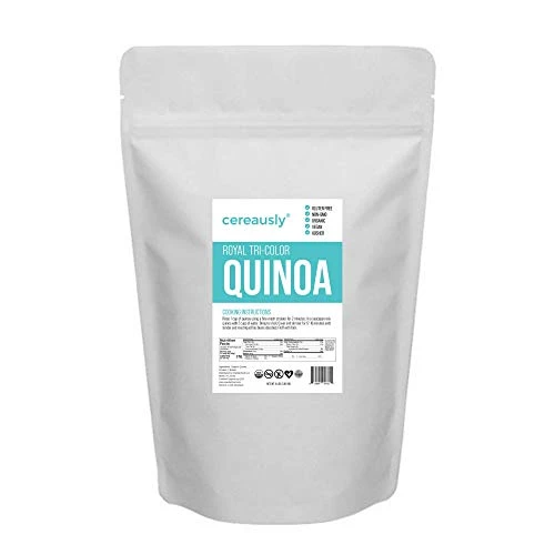 Cereausly Organic Tri Color Quinoa In Bulk 4 Lb Restaurants Wholesale Bolivian Royal Non Gmo Kosher Gluten Free Vegan