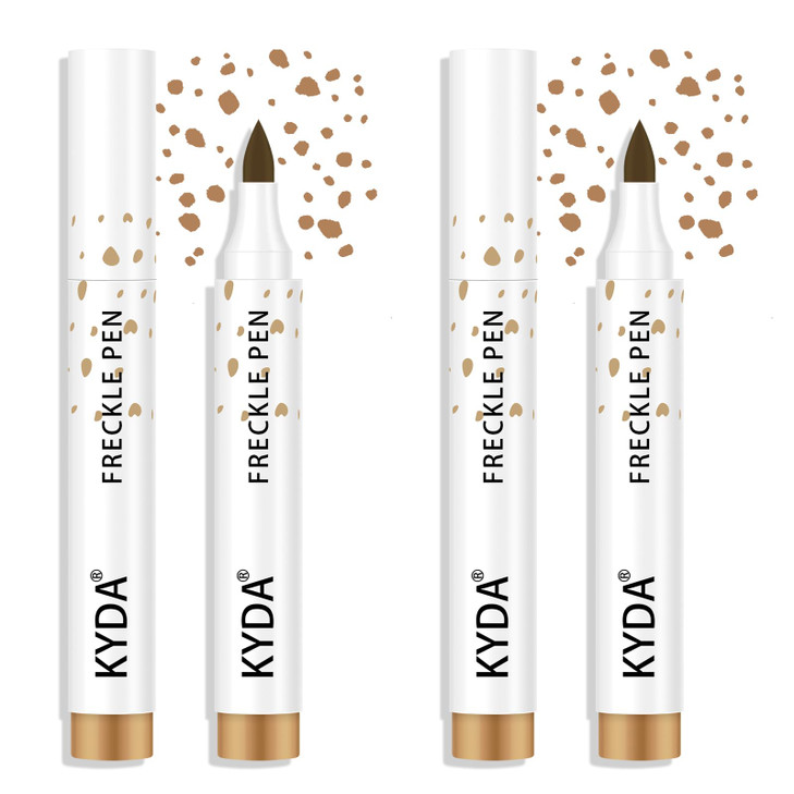 Kyda 2 Pcs Freckle Makeup Pen Natural Lifelike Freckle Makeup Pen Magic Color Waterproof Longlasting Soft Dot Sopt For Natural Effortless