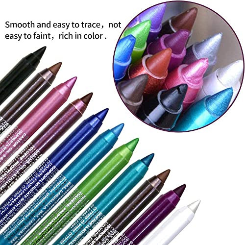 Multi Color Eyeshadow Eyeliner Metallic Glossy Smoky Eyeliner Long Lasting Professional Eye Makeup Eyeliner Waterproof Eyeliner Pen Eye