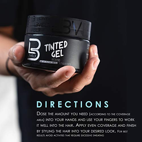 L3 Level 3 Black Tinted Hair Gel Strong Hold Temporary Color 8.45 Oz