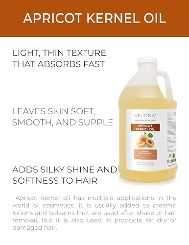 Velona Apricot Kernel Oil 64 Fl Oz Cold Pressed Refined
