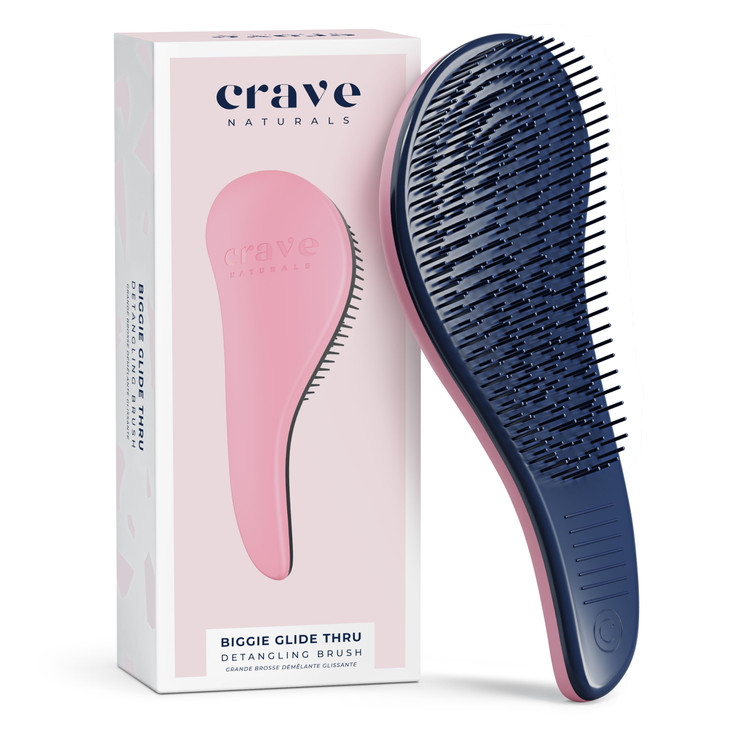 Crave Naturals Glide Thru Detangling Brush For Natural Curly Straight Wet Or Dry Hair Gentle Detangler Brush Styling Tool For Adults Kids