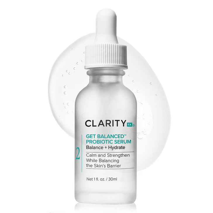 Clarityrx Get Balanced Probiotic Hydrating Face Serum Natural Plant Based Skin Balancing Treatment With Hyaluronic Acid And Antioxidants For