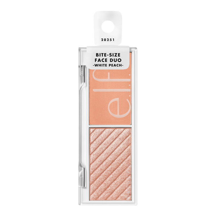 E.L.F. Cosmetics Bite Size Face Duo Highlighter Bronzer And Blush Palette Highly Pigmented White Peach 0.049 Oz 1.4G 0.049 Ounces