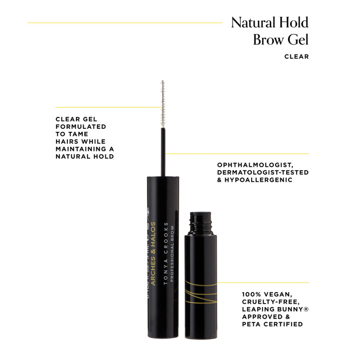 Arches And Halos Natural Hold Brow Gel Clear Light Natural Hold Eyebrow Gel For Shaping And Styling Formula Infused With Brow Hydrating