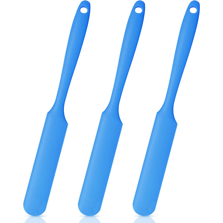 Mudder 3 Pcs Silicone Wax Spatulas Non Stick Waxing Applicator Blue