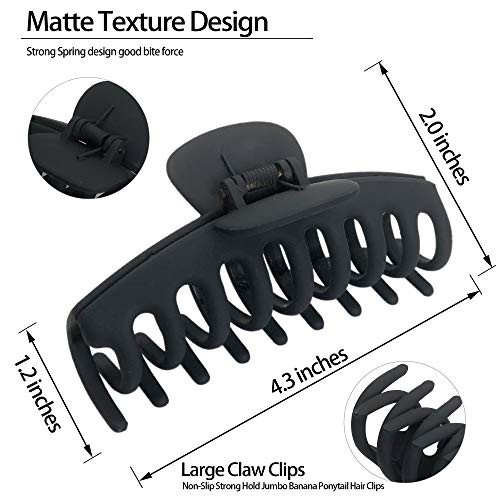 Owiizi 4.3 Large Hair Claw Clips For Women Long Thick Hair 4 Packs