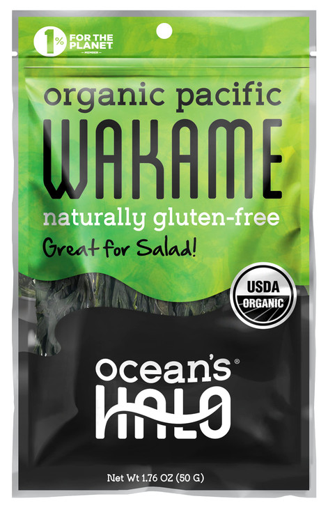 Ocean S Halo Organic Pacific Wakame Dried Seaweed For Salads 1.76 Oz