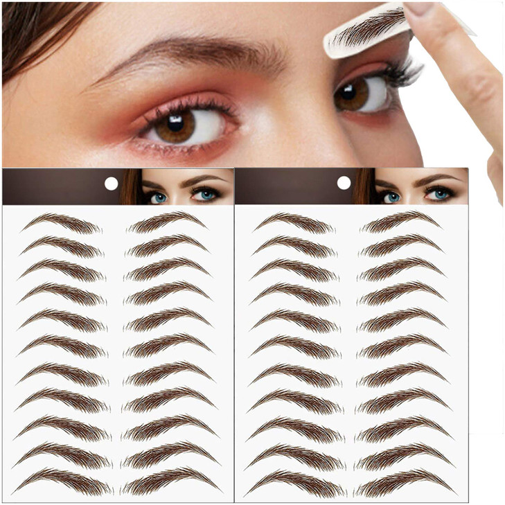 22 Pairs 4D Eyebrows Tattoo Hair Like Authentic Eyebrows Eyebrows Tattoo Peel Off Long Lasting Waterproof Natural False Eyebrows Makeup