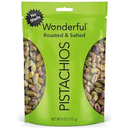 Wonderful Pistachios No Shells Roasted And Salted Nuts 6 Ounce Resealable Bag Protein Snacks Gluten Free Healthy Snacks For Adults
