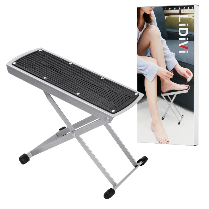 Lidivi Pedicure Foot Rest Non Slip Foot Stand With Toe Separator Black