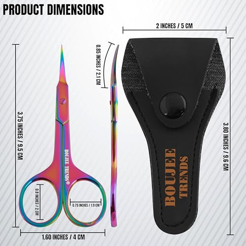 Cuticle Scissors Eyebrow False Eyelashes Mustache Facial Nose Ear Hair Grooming Multi Purpose Beauty Scissors Small Manicure Pedicure Curved