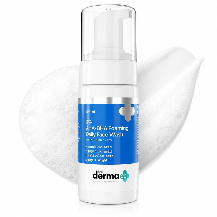 The Derma Co 3 Percent Aha Bha Foaming Face Wash 100Ml
