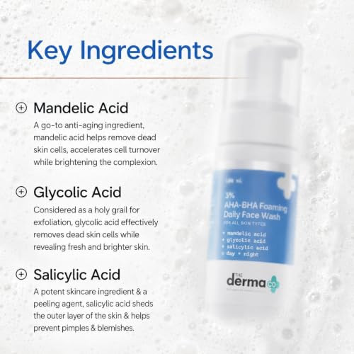The Derma Co 3 Percent Aha Bha Foaming Face Wash 100Ml