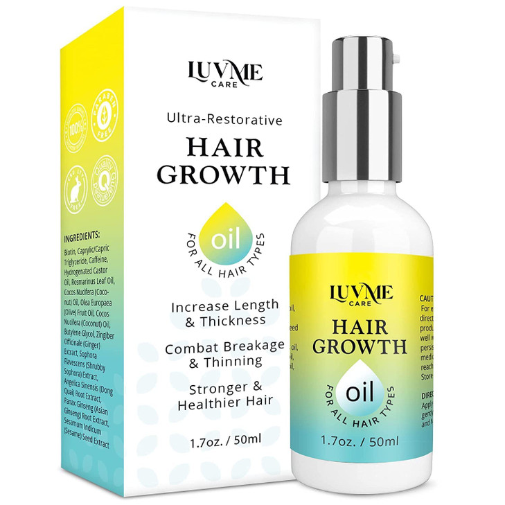 Luv Me Care Biotin Hair Growth Oil Hair Growth Serum For Thicker Longer Fuller Healthier Hair Prevent Hair Loss And Thinning All Natural