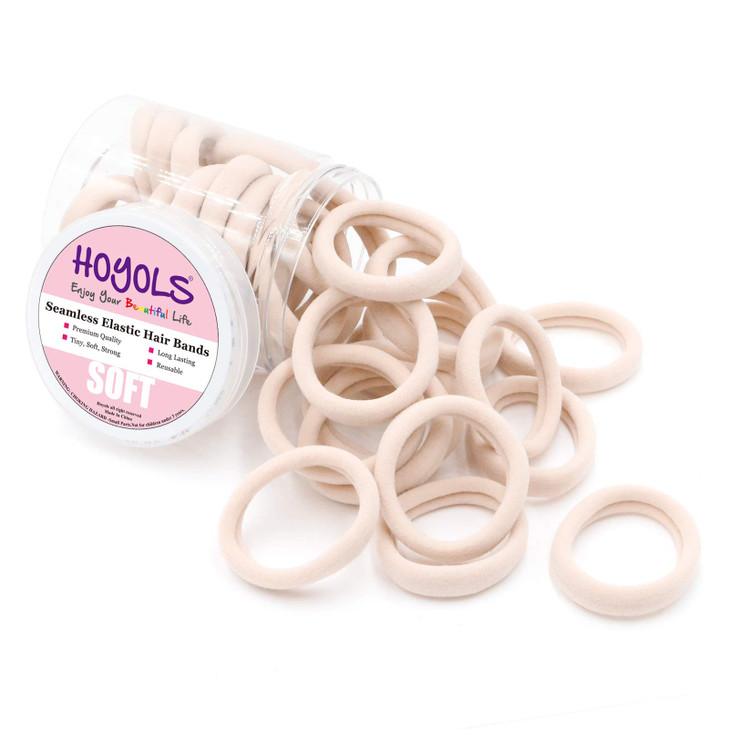 Hoyols Light Blonde Hair Ties No Damage Ponytail Holders 50 Pcs