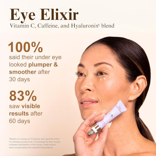 Tru Alchemy Eye Elixir Cooling Eye Treatment Cream Dark Circle Eye Cream For Puffiness And Bags Under Eyes Caffeine Hyaluronic Acid Vitamin