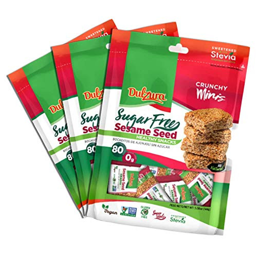 Dulzura Borincana Kit Vegan Sesame Sugar Free Snack Bars 3 Pack 5.08 Oz Each Bag Sweetened With Stevia Non Gmo Gluten Free