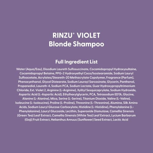 Seven Hair Care Rinzu Helio Violet Shampoo For Women And Men With Green Tea And Amino Acid Purple Shampoo For Blonde Hair And Brassiness