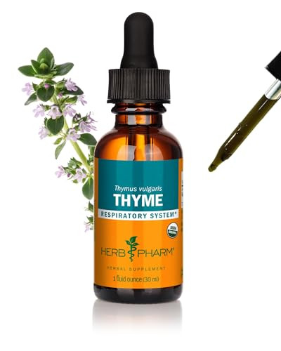 Herb Pharm Certified Organic Thyme Liquid Extract for Respiratory System Support - 1 Ounce (DTHYME01)