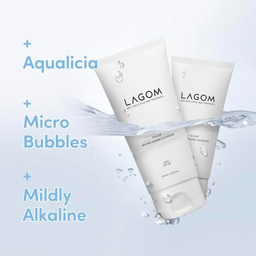 Lagom Cellup Micro Foam Cleanser Hydrating Deep Cleansing Face Wash Korean Makeup Remover Dense Soft Micro Bubbles Ultra Fine Dust Removal