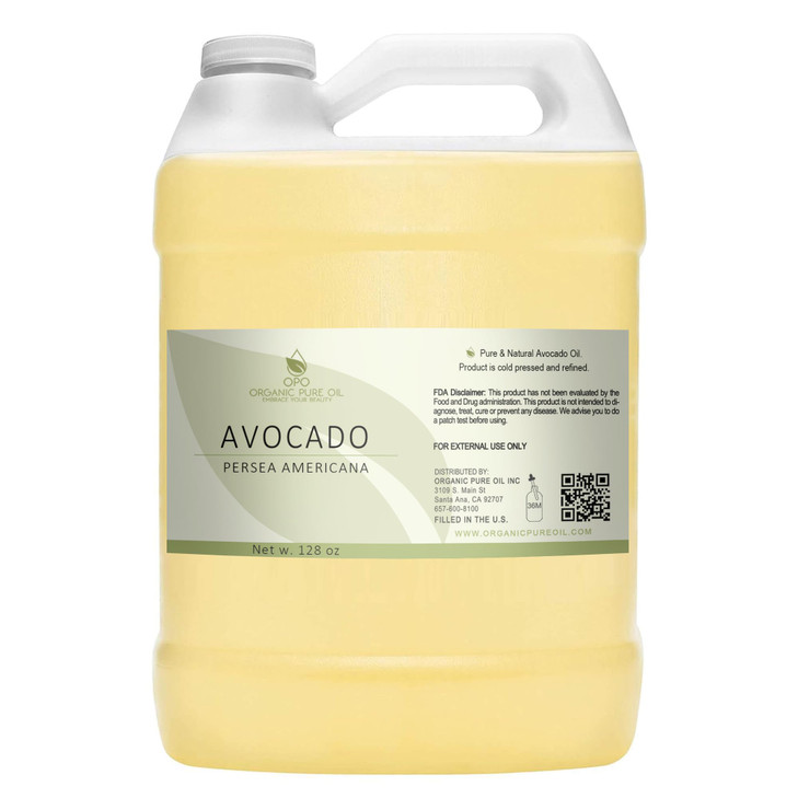 Avocado Oil Pure Refined Filtered Non Gmo Vegan Fair Trade Unscented Bulk Carrier 128 Oz 1 Gallon For Skin Hair Nails Body And More