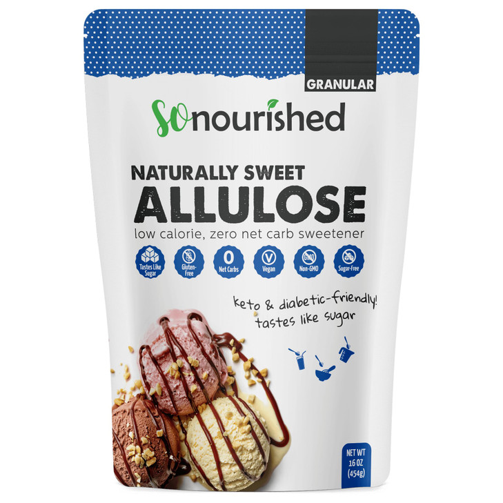 So Nourished Allulose Sweetener Sugar Substitute 0 Calorie Granular 16Oz