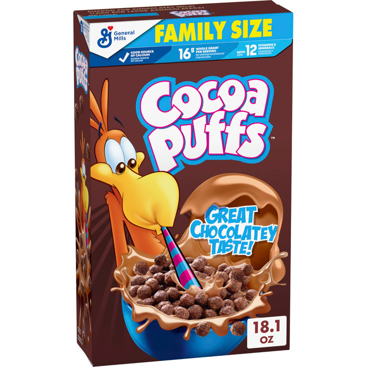 Cocoa Puffs Chocolatey Breakfast Cereal Family Size 18.1 Oz