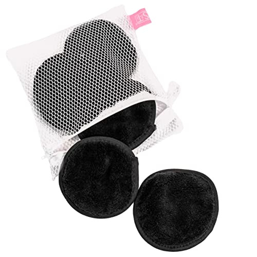 S And T Inc. Makeup Remover Wipes For Skin Care With Laundry And Storage Bag Reusable Makeup Wipes Or Face Towels Travel Essentials Black 4