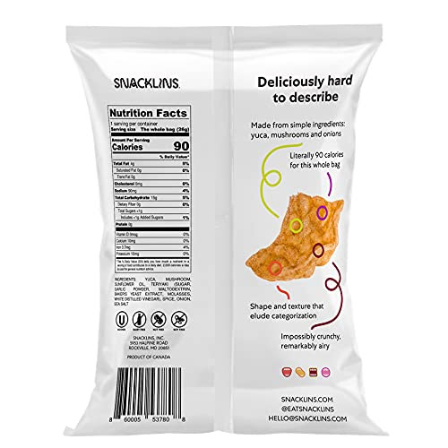 Snacklins Plant Based Crisps Teriyaki Flavor 12 Pack Of 0.9Oz Bags Vegan Gluten Free Grain Free Kosher Crunchy Puffed Snack With Only 90