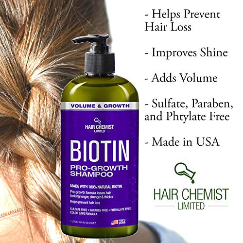 Hair Chemist Biotin Pro Growth Shampoo 33.8 Oz. Shampoo For Thinning Hair And Hair Loss