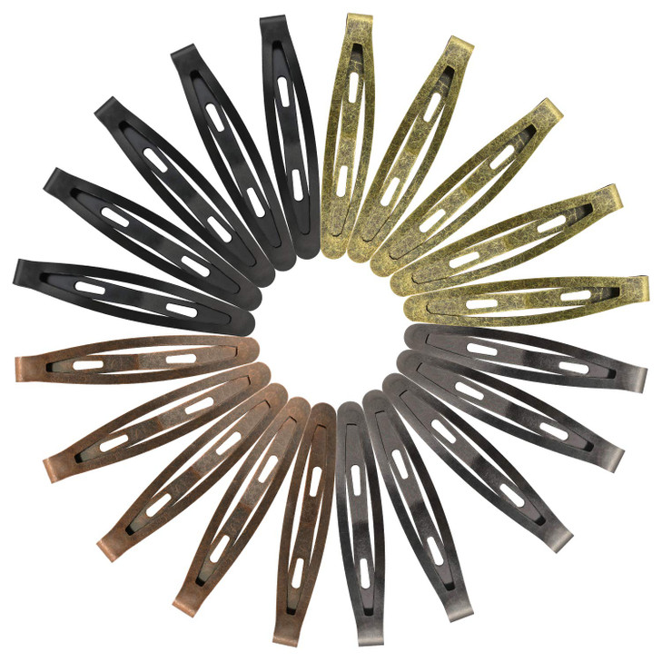 Oval Metal Hair Clips Funtopia 40 Pcs 2.4 Snap Hair Clips Barrettes