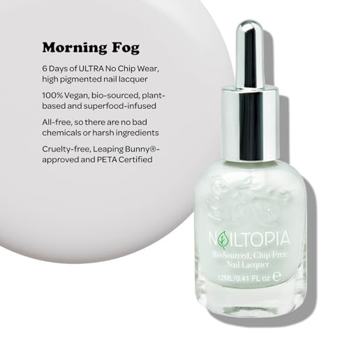 Nailtopia Bio Sourced Chip Free Nail Lacquer All Natural Strengthening Biotin And Superfood Infused Polish Chip Resistant Formula Quick Dry