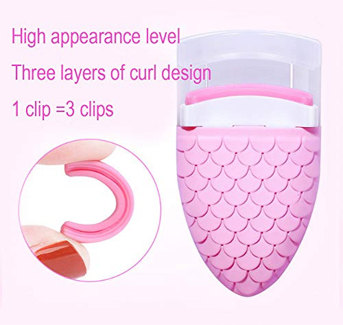 Akoak 1 Pack Mini Curling Eyelash Curler Pink Plastic Eyelash Curler Portable Long Lasting Beauty Eyelash Curler Women Makeup Beauty Tools