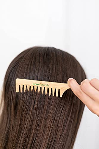 Grannaturals Wide Tooth Wooden Rat Tail Comb Hair Tool For Teasing Strands And Post Styling Peach Rattail Wood Pick Handle For Sectioning