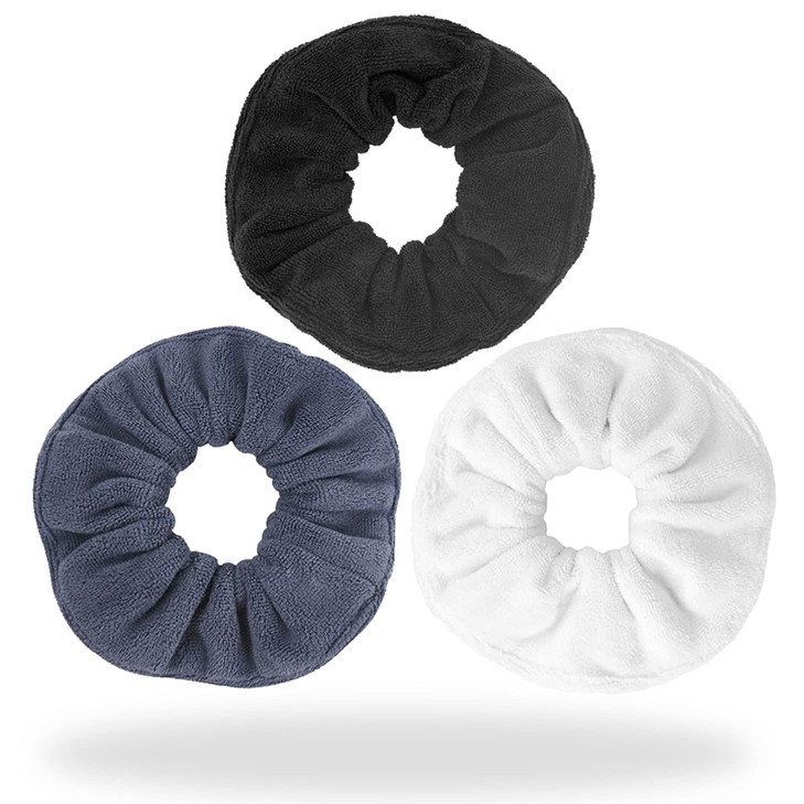 Hair Drying Towel Scrunchies Terry Cloth Scrunchie Large Microfiber Hair Ties For Frizz Free Women Girls Thick Fuzzy Scrunchy Bobbles Hair