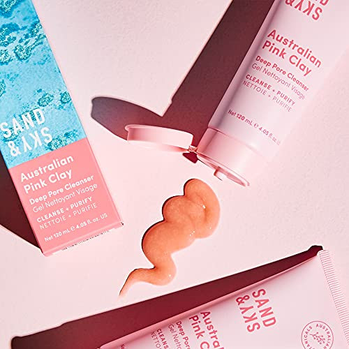 Sand And Sky Pink Clay Face Wash Deep Pore Cleanser For Oily Skin 4.2 Oz
