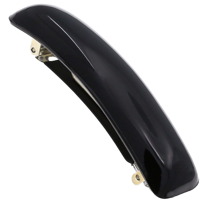 Camila Paris Cp3019 French Hair Barrette Clip For Girls Black Rubberized Metal Clasp Strong Hold Grip Hair Clips For Women No Slip Durable