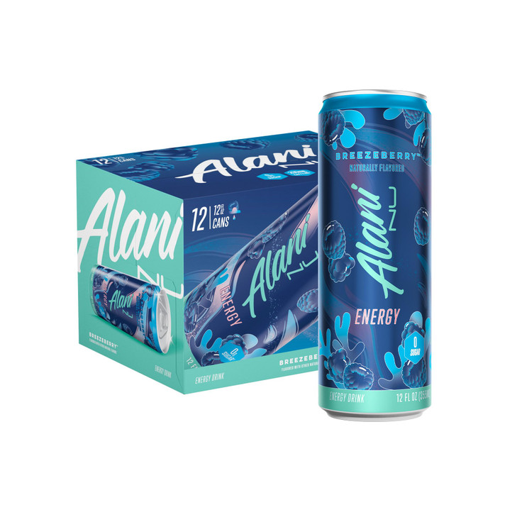 Alani Nu Breezeberry Sugar Free Low Calorie Energy Drinks 200Mg Caffeine Biotin B Vitamins Zero Sugar 10 Calories 12 Fl Oz Cans 12 Pack