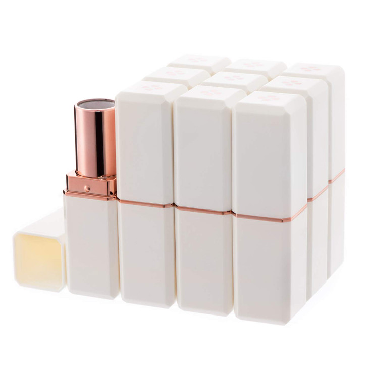Allwon 10Pcs White Empty Lipstick Tubes Diy Lip Balm Container Square Tube