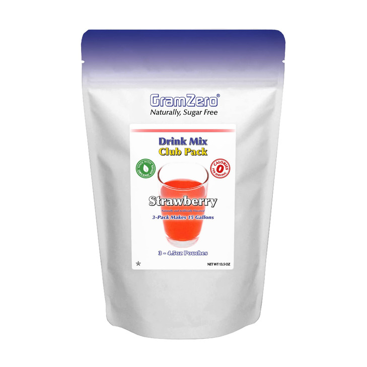 Gramzero Strawberry Zero Calorie Sugar Free Drink Mix Great For Nutrition Club Loaded Teas Stevia Sweetened